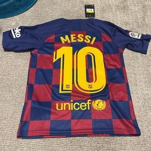 Kids boys youth Barcelona Messi soccer football jersey size 26 youth small nwt